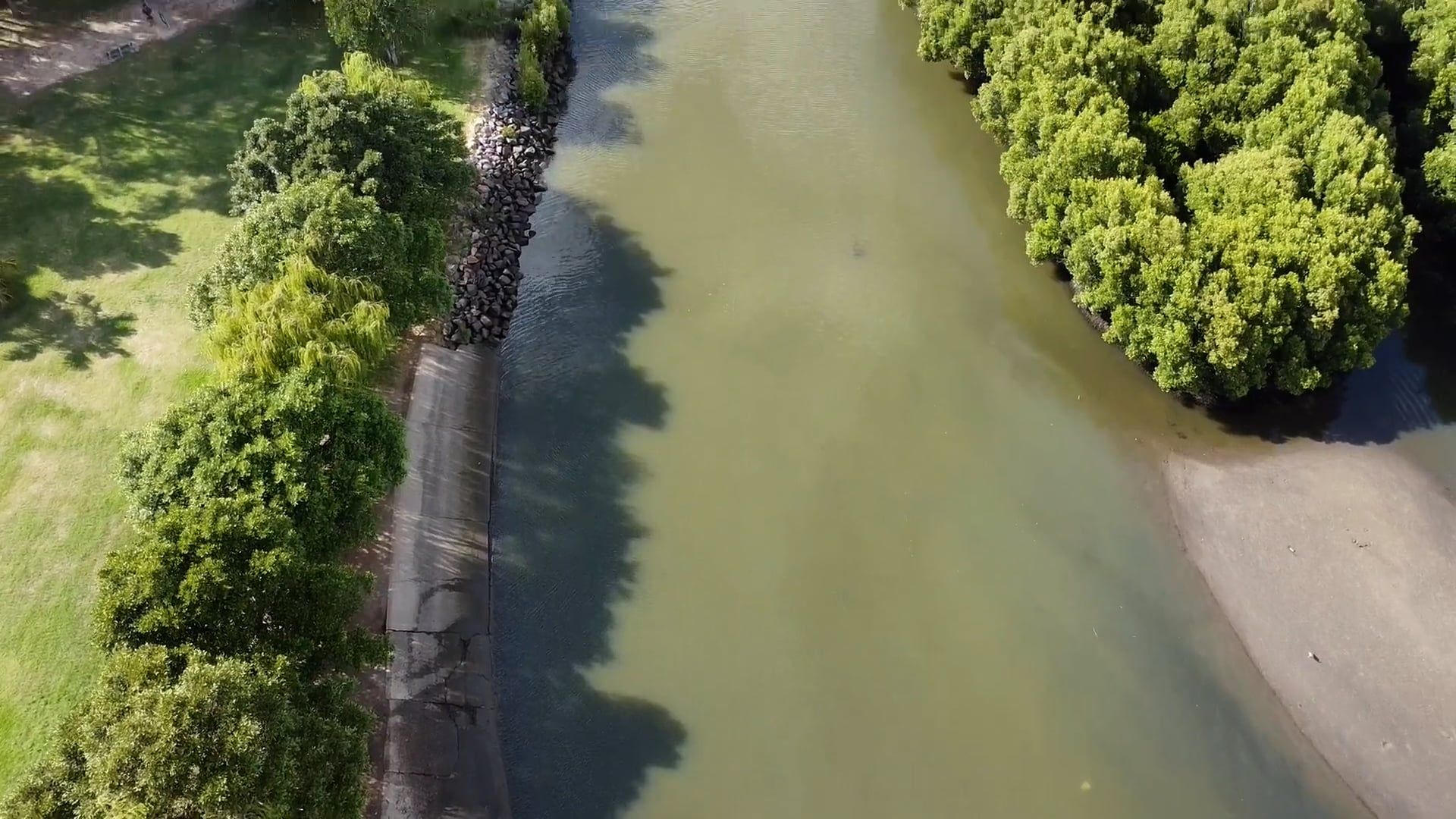 Drone Footage of a River and a Park Free Stock Video Footage, Royalty ...