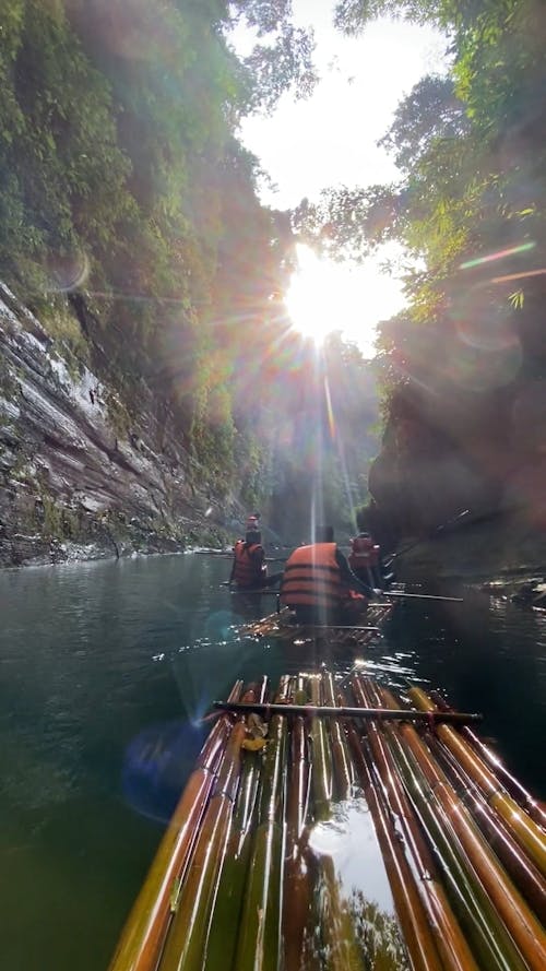 Rafting down River in Canyon