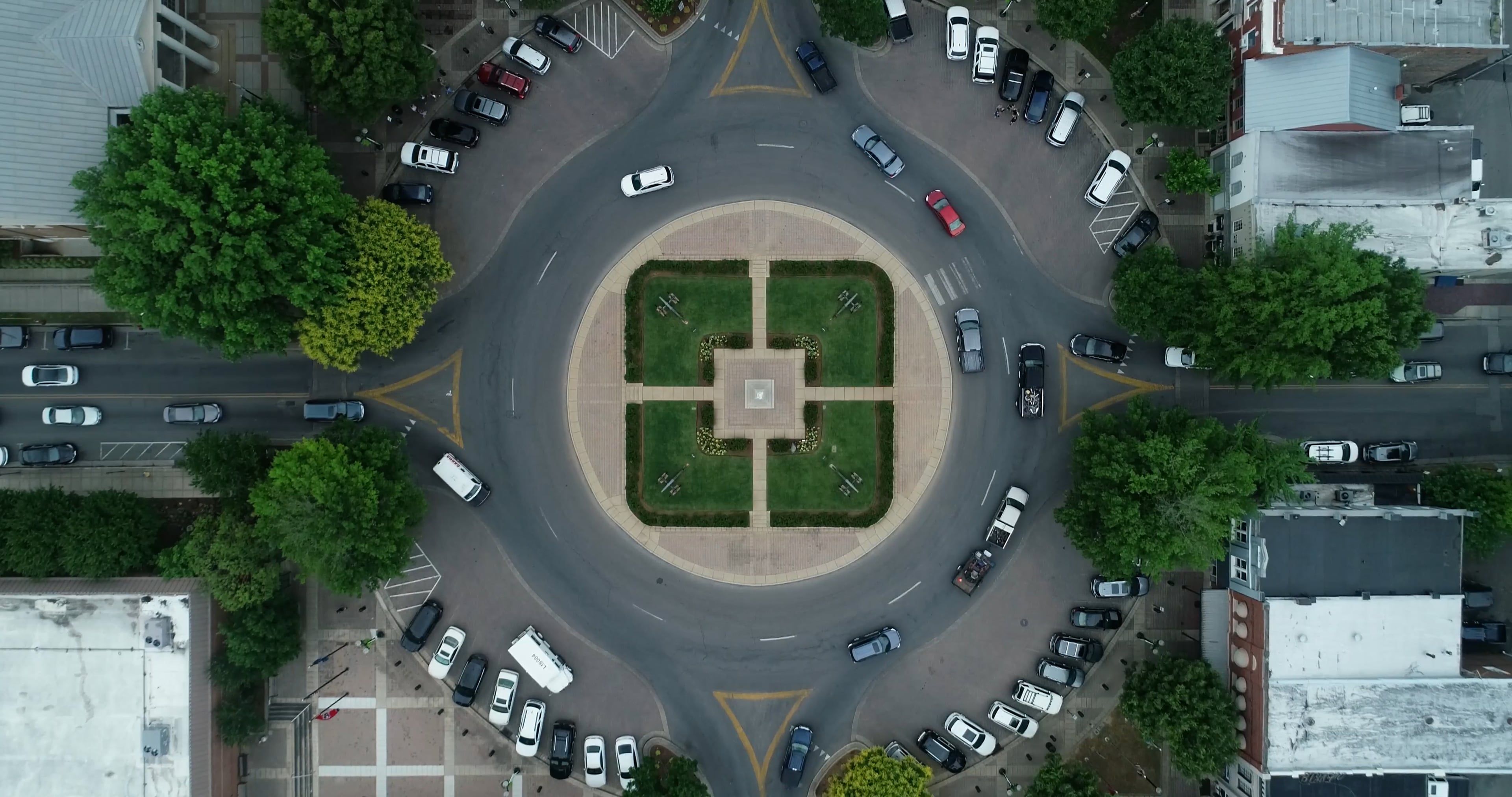 Top View of Vehicles in a Roundabout Free Stock Video Footage, Royalty ...