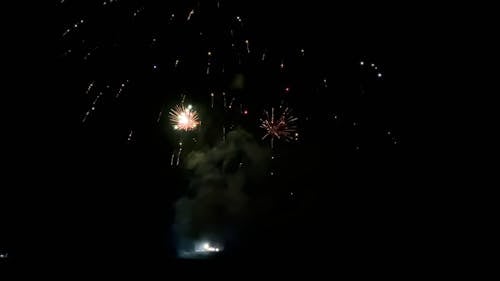 Fireworks Exploding in Sky at Night