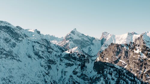 Drone Footage of Snow Covered Mountains in Austria