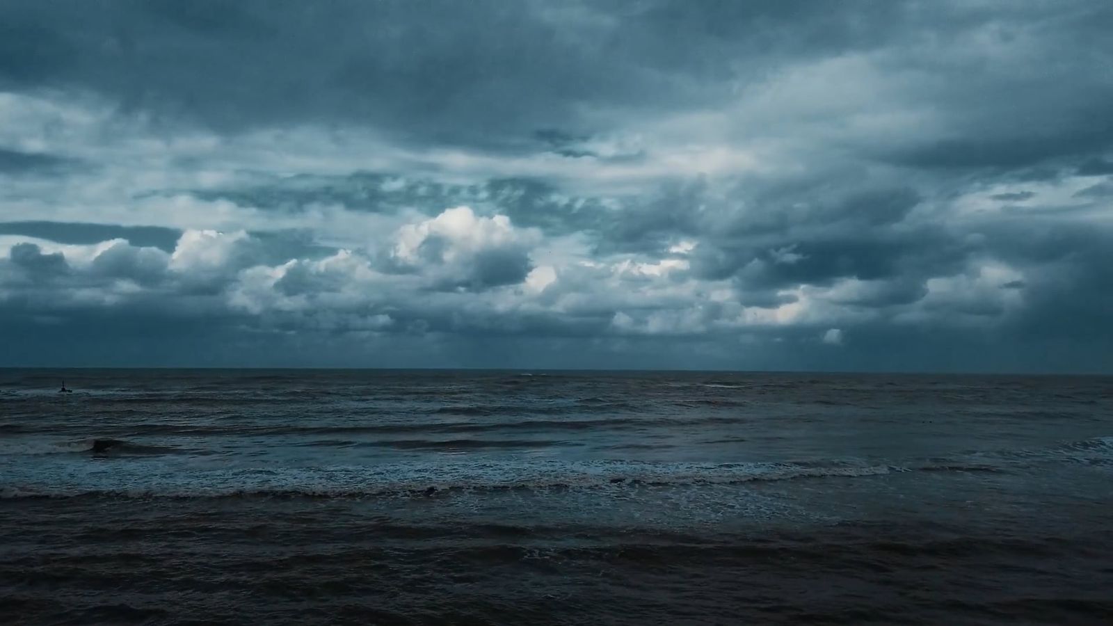 Dramatic Coastal Stormy Sky Over Ocean Waves Free Stock Video Footage ...
