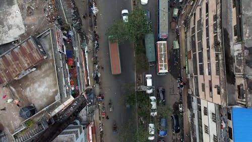 Drone Footage of City Traffic 