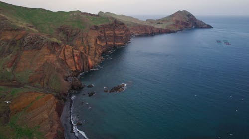 Drone Footage of a Cliffed Coast 