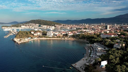 Drone Footage of Bačvice Beach in Croatia