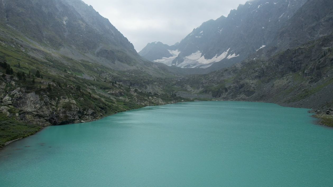 Beautiful Mountain Scenery with Lake Free Stock Video Footage, Royalty ...