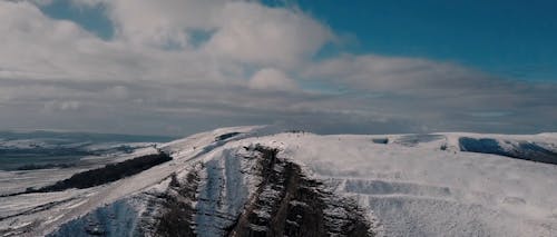 Drone Footage of Snow Covered Mountains 