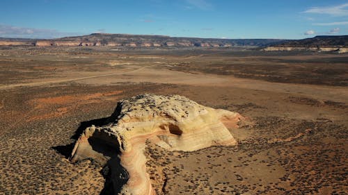 Drone Footage of a Geological Formation in a Semi Desert Landscape