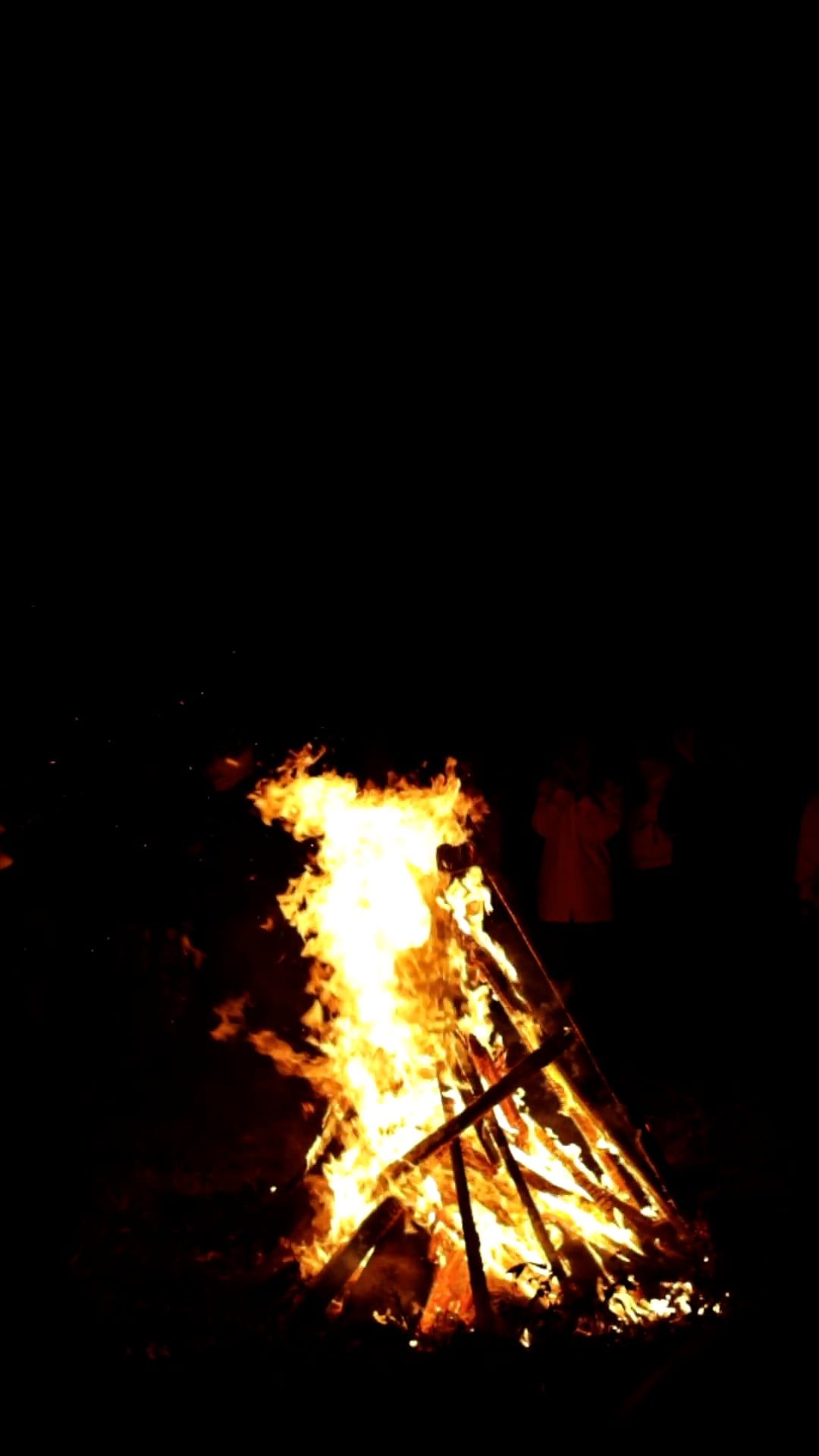 People Gathered around Bonfire at Night Free Stock Video Footage ...