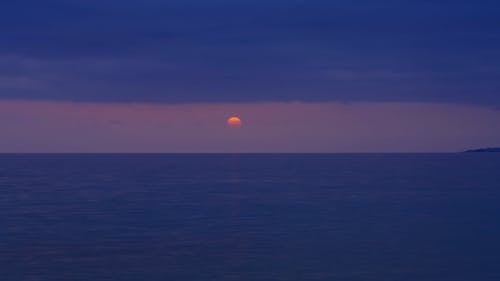 Time Lapse of a Cloudy Sunset over the Ocean 