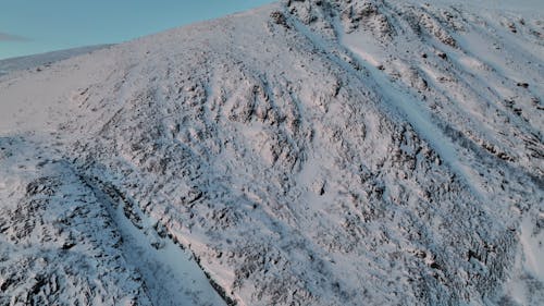 Drone Footage of Snow Covered Mountains