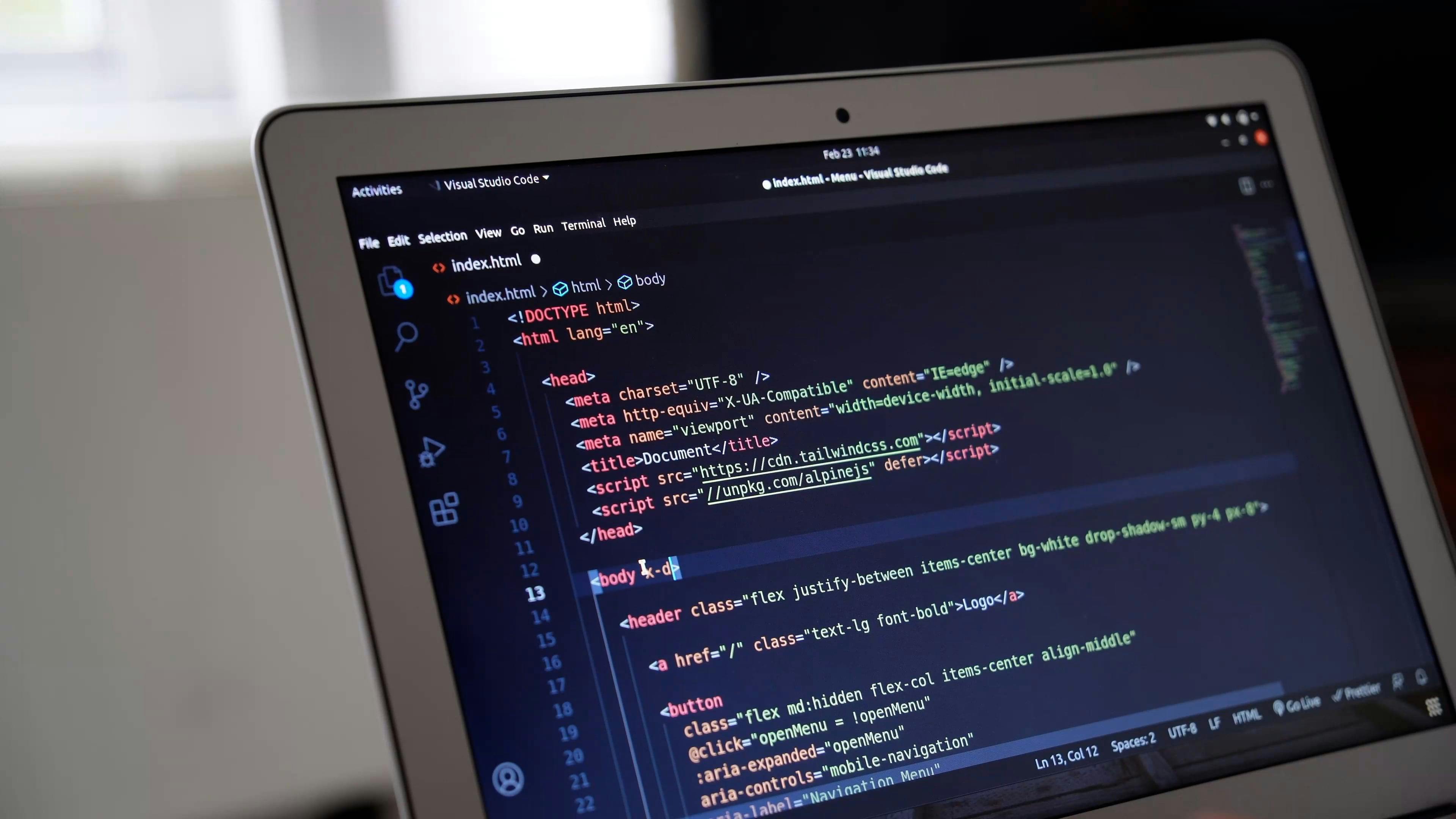 Close up of a Computer Screen with Javascript Code · Free Stock Video