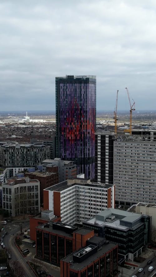 Skyscraper around Buildings in City