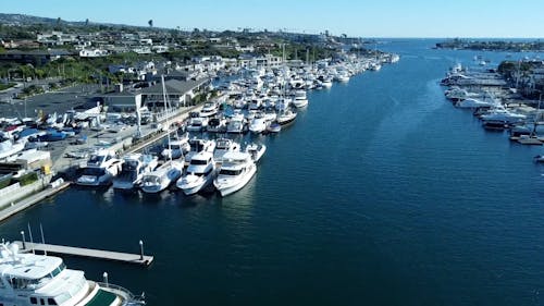 Drone Footage of Yachts at Newport Harbour 