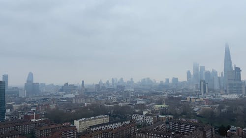 London Skyline on a Foggy Day