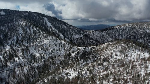 Aerial View of Snowcapped Mountains