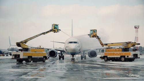 Deicing Airplane at Aiport