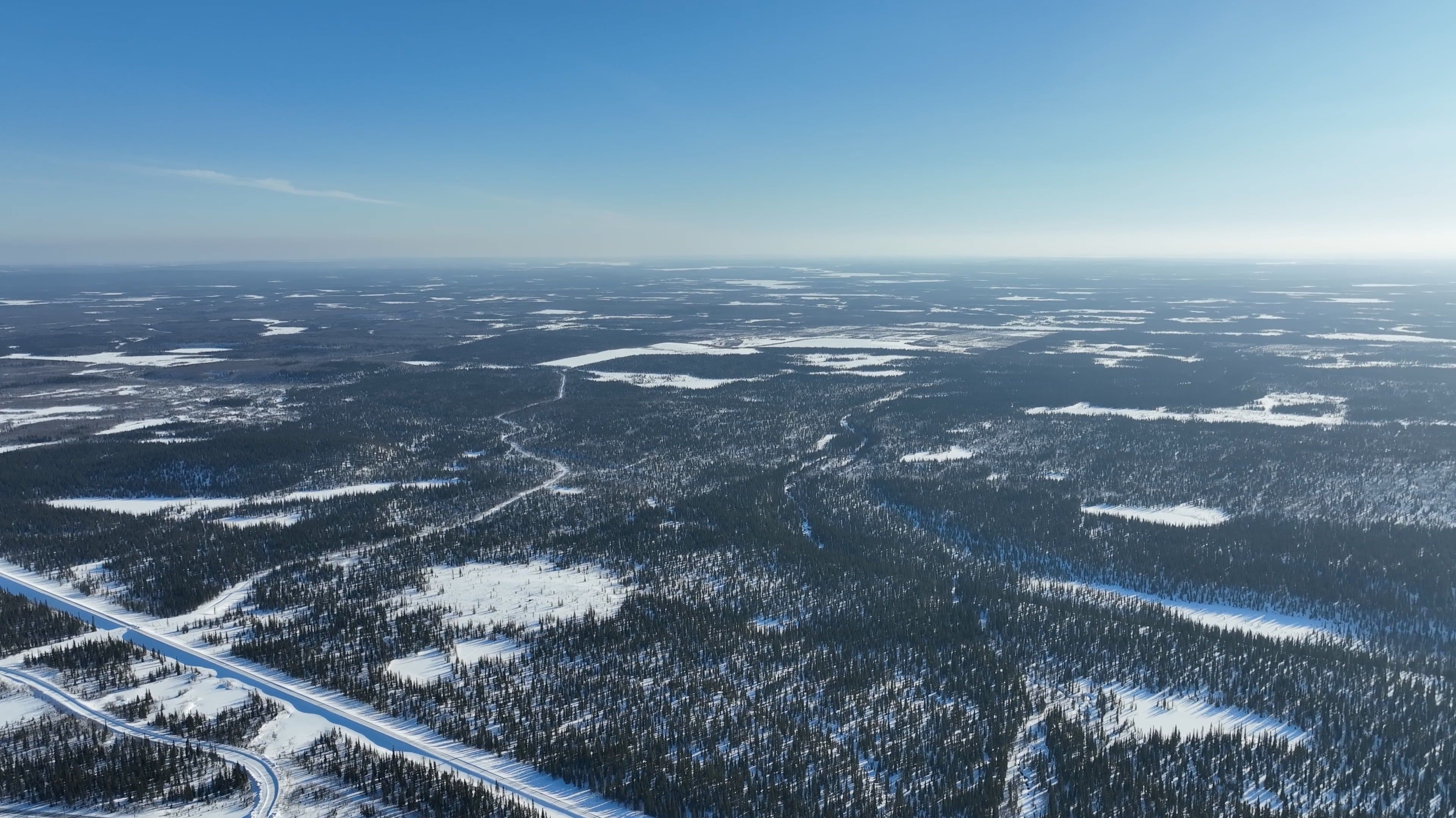 Aerial Footage of a Vast Winter Landscape Free Stock Video Footage ...