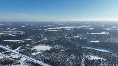 Aerial Footage of a Vast Winter Landscape 