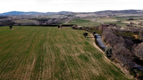 Birds Eye View on Road near Barren Plains