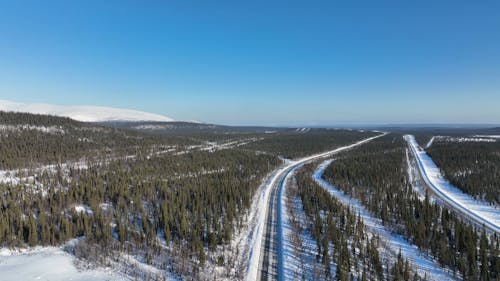 Aerial Footage of a Winter Landscape 