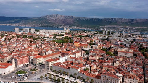 Aerial View of Split City in Croatia 