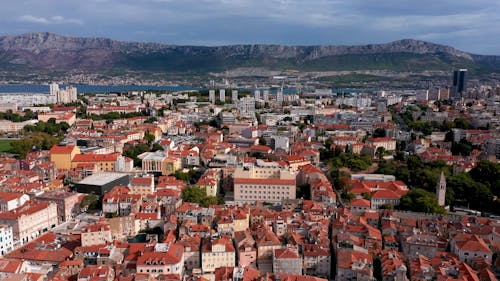 Terracotta Rooftops in an Old Town by the Sea