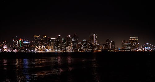 Skyscrapers in City at Night