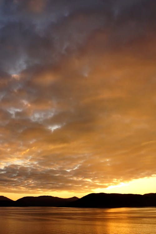 Moving Clouds in a Beautiful Sunset Sky 