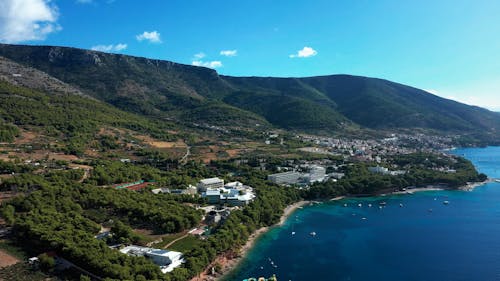 Drone Footage of a Villa on the Coast of Brac Island 