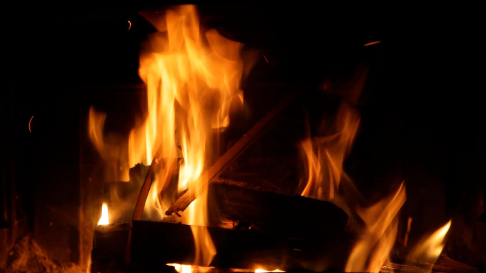 A close up of a fire burning in a fireplace Free Stock Video Footage ...