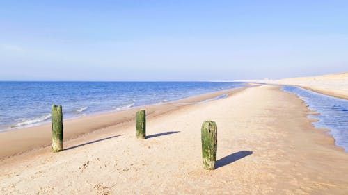 Pillars on Beach