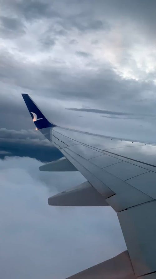 View on Airplane Wing during Flight