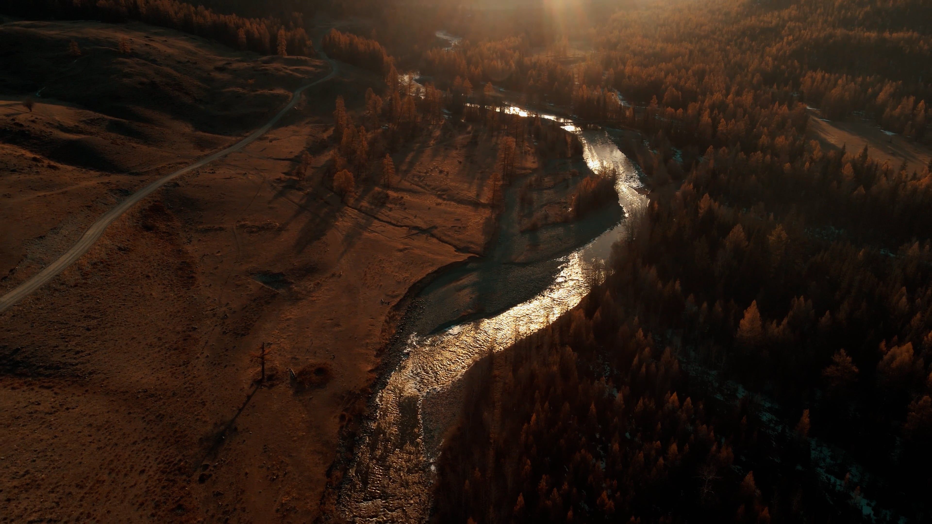 Drone Footage of a River in a Mountain Landscape Free Stock Video ...