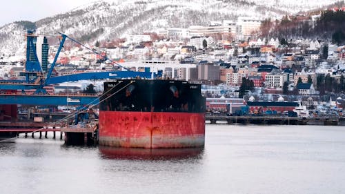 A Cargo Ship in the Port of Narvik