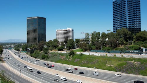 Time Lapse of Traffic on Highway in City