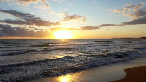 Sun over Beach in Morning