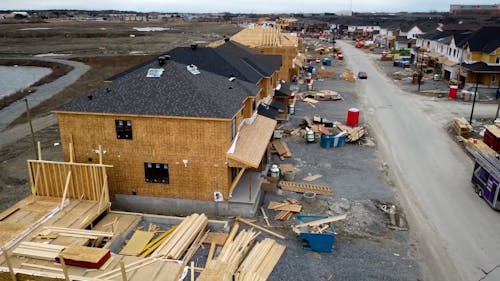 Drone Footage of Houses under Construction 