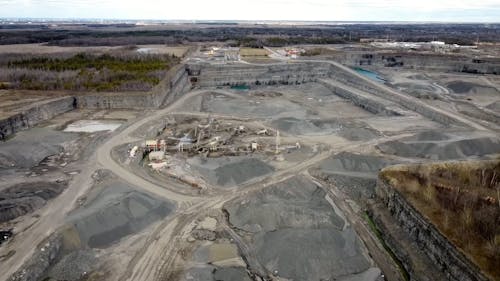 Aerial View of an Excavation 