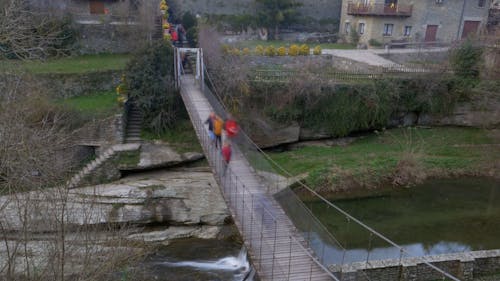 Time Lapse of People Walking on Bridge