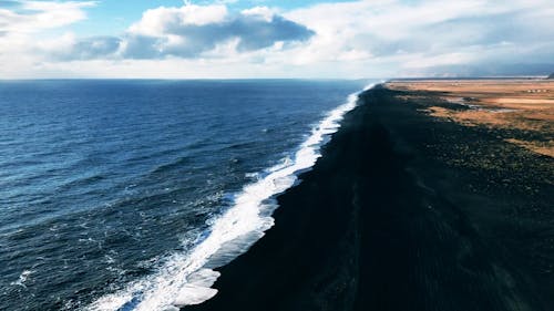 A Black Sand Beach in Iceland 