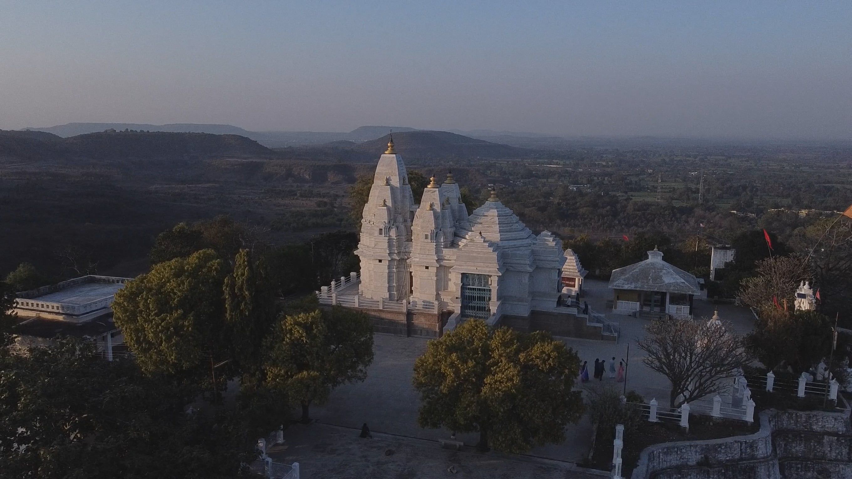 Drone Footage of a Hindu Temple on a Hill Free Stock Video Footage ...
