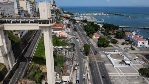 Aerial View of Coastal City