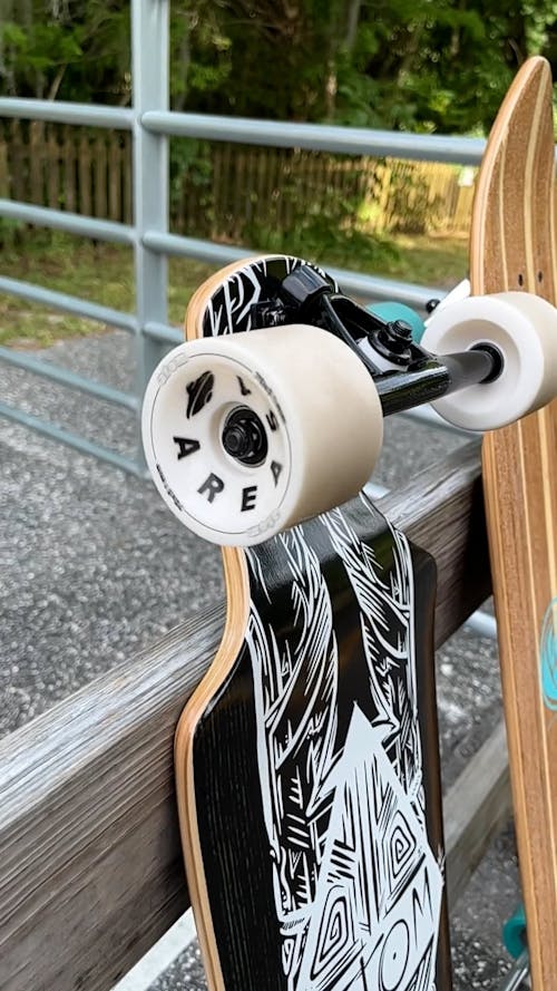 Close-up View of Spinning Skateboard Wheel