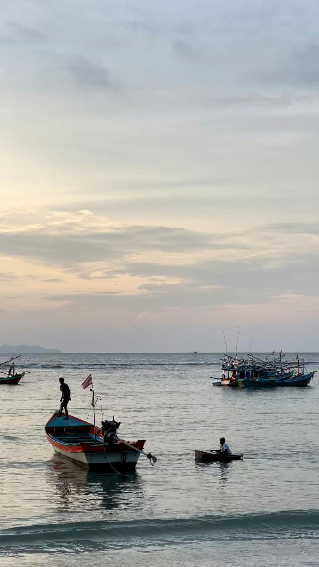 Fishing Boats on the Coast of Koh Phangan Island Free Stock Video