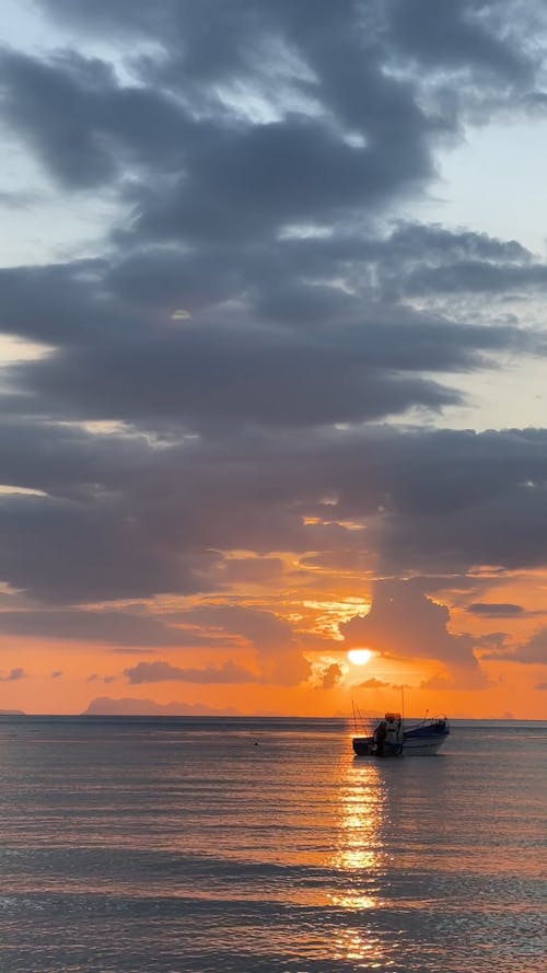 A Beautiful Sunset Sky at the Beach