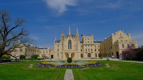 Front View of the Lednice Castle in the Czech Republic 