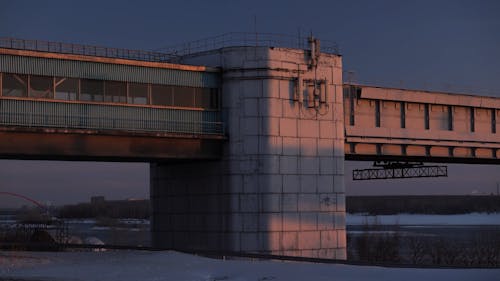 Bridge in City at Evening