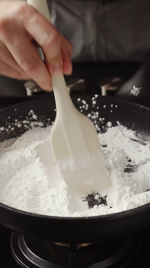 Mixing Flour on Frying Pan
