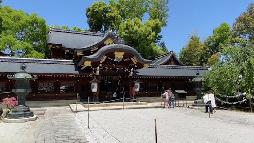 Tourists Looking at Chinese Temple